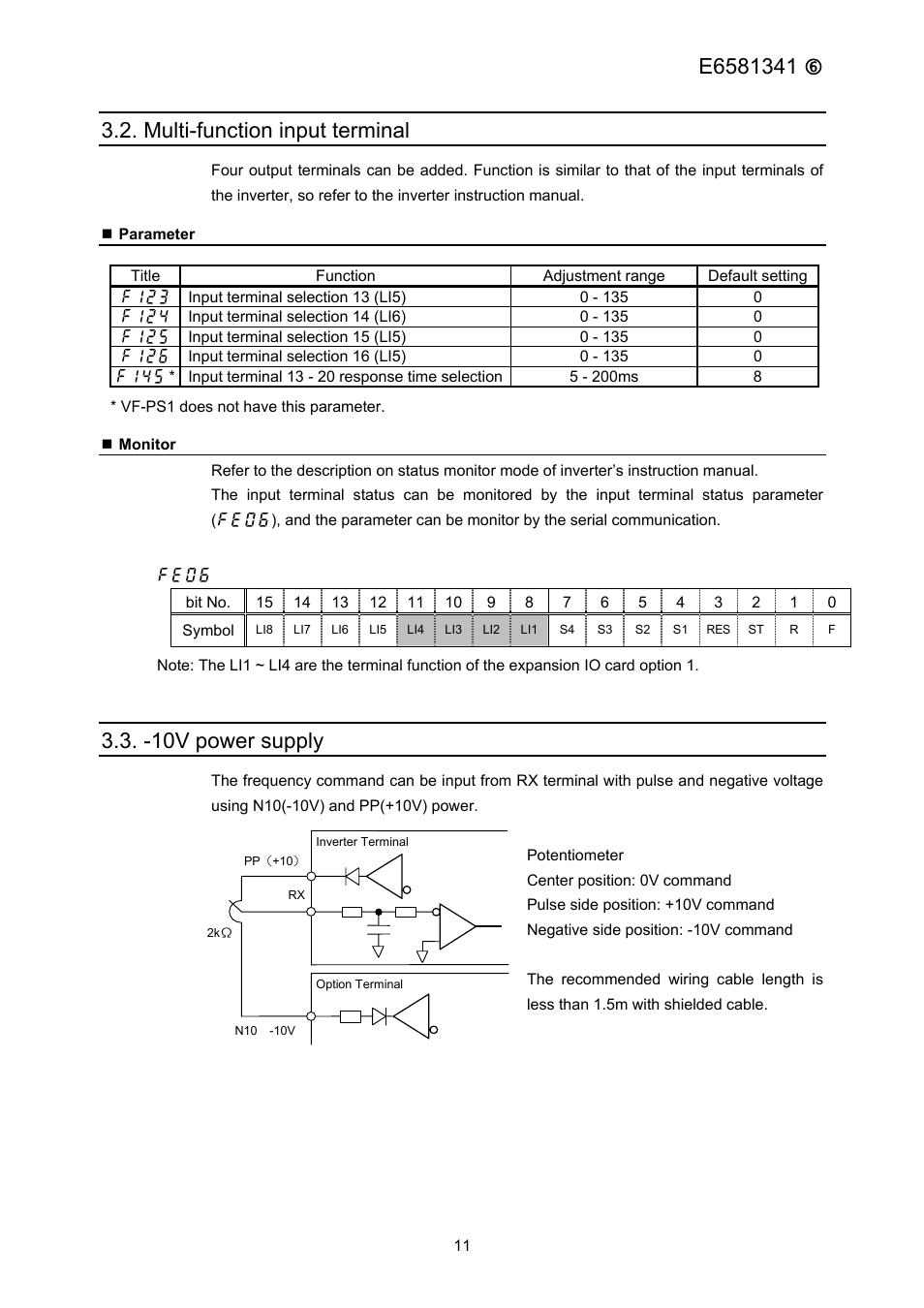 Multi-function input terminal, 3 v power supply | Toshiba ETB004Z User Manual | Page 12 / 18