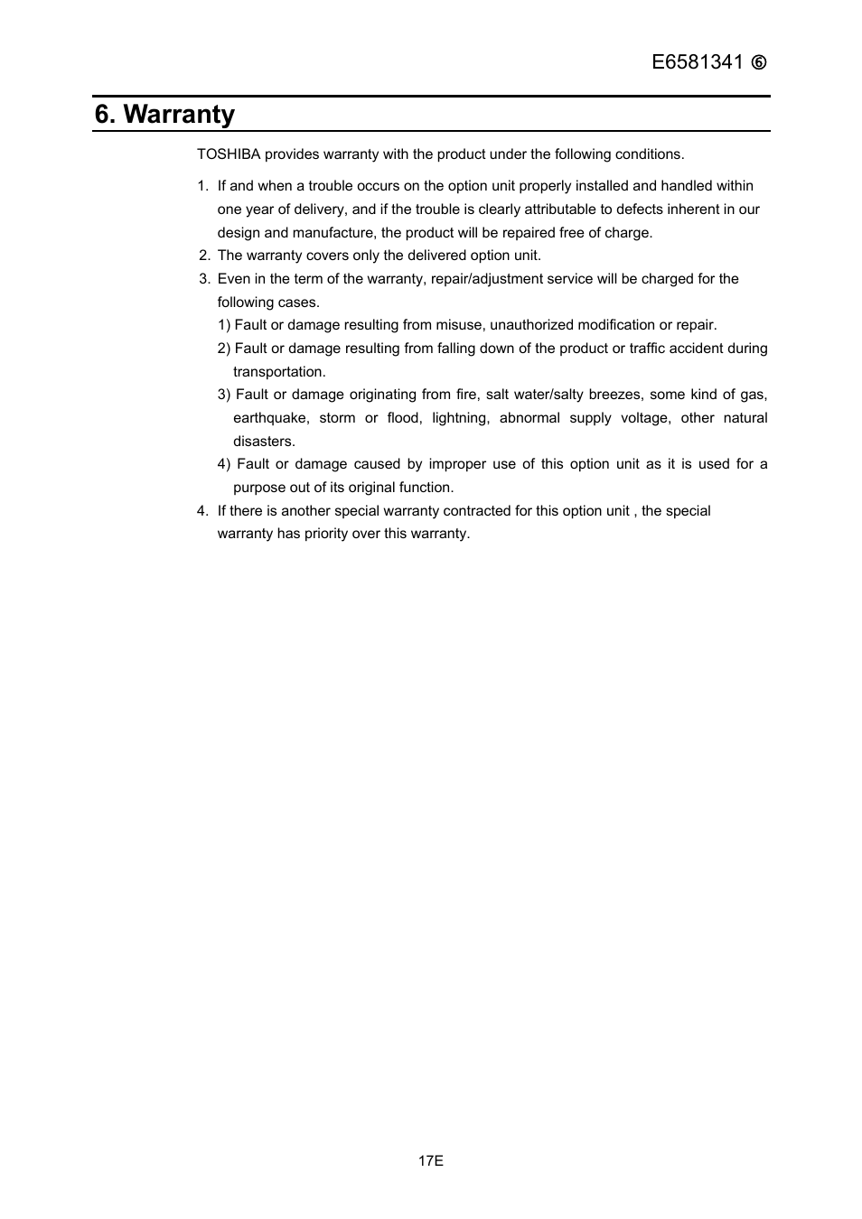 Warranty | Toshiba ETB004Z User Manual | Page 18 / 18