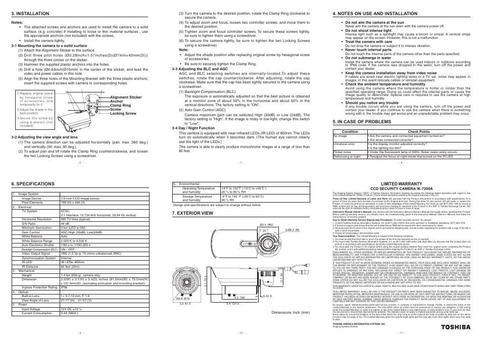 Toshiba IK-7200A User Manual | Page 2 / 2