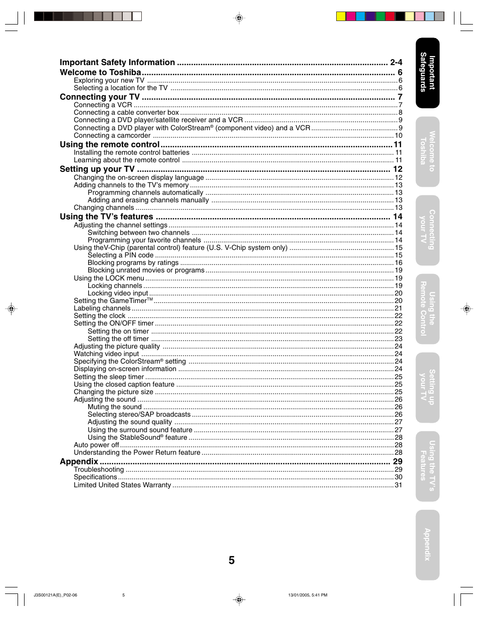 Toshiba 14AF45 User Manual | Page 5 / 32