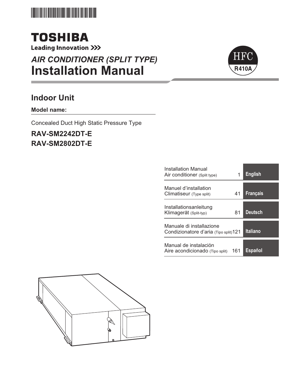 Toshiba RAV-SM2242DT-E User Manual | 41 pages