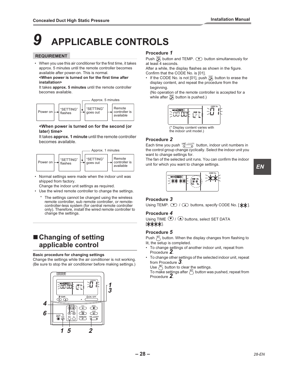 Applicable controls, Changing of setting applicable control | Toshiba RAV-SM2242DT-E User Manual | Page 29 / 41