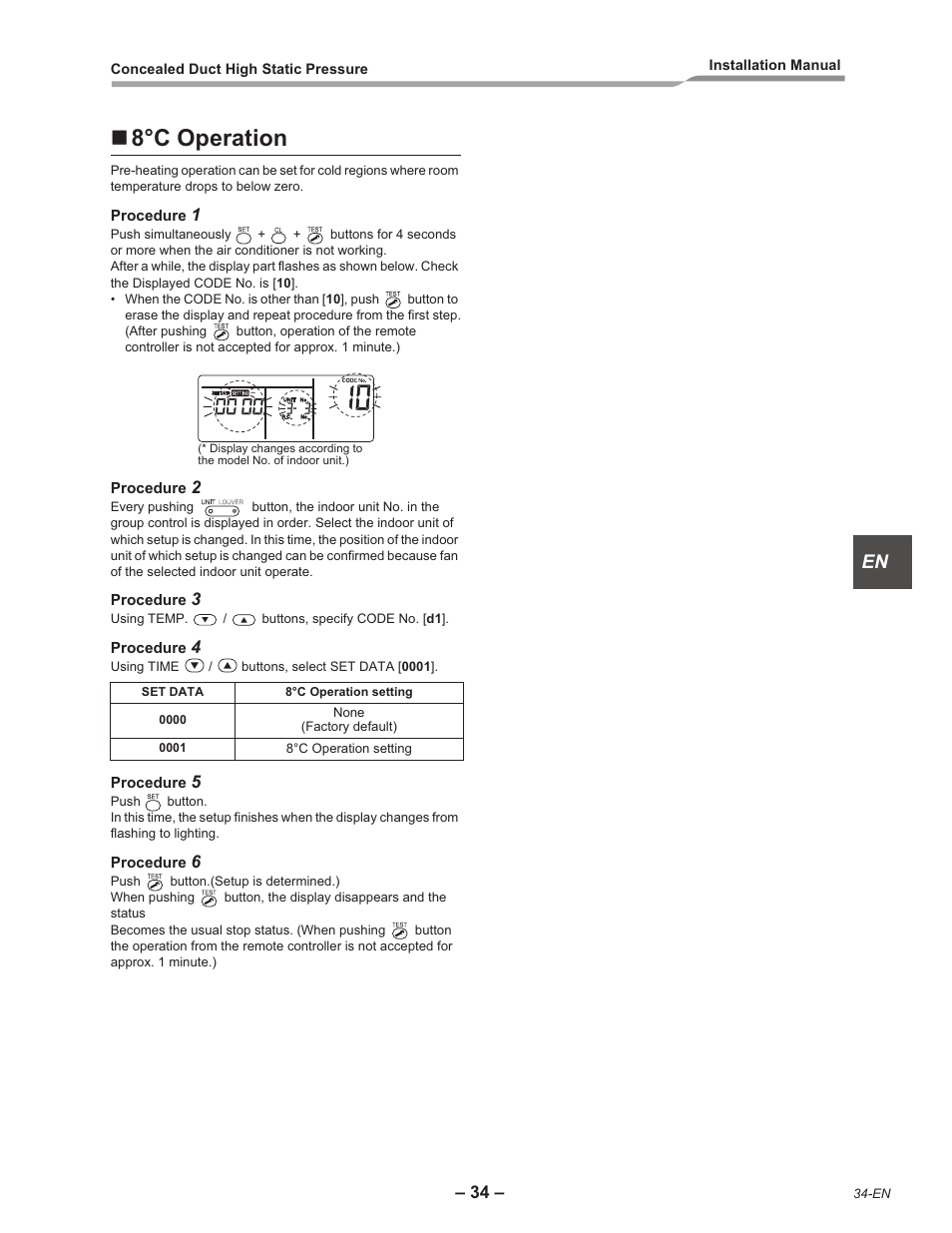8°c operation | Toshiba RAV-SM2242DT-E User Manual | Page 35 / 41