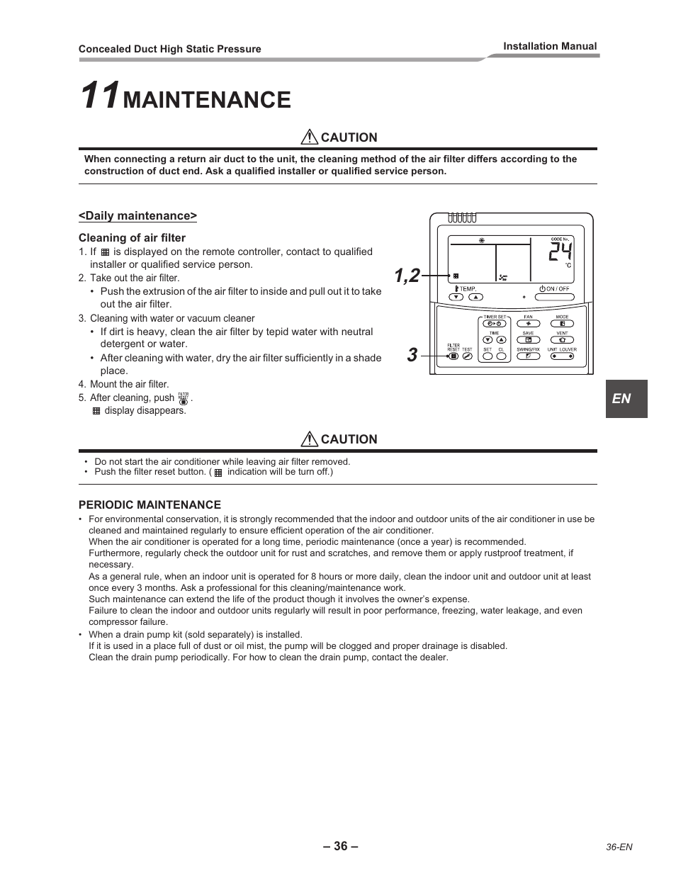 Maintenance | Toshiba RAV-SM2242DT-E User Manual | Page 37 / 41