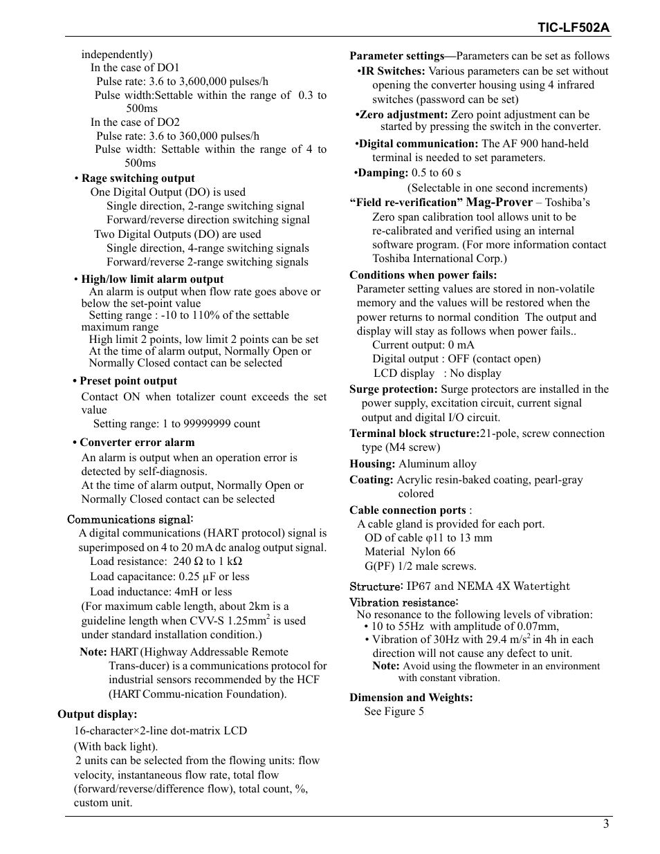 Toshiba LF502 User Manual | Page 3 / 8