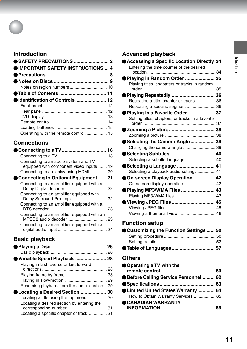 Toshiba SD-5970SU User Manual | Page 11 / 65