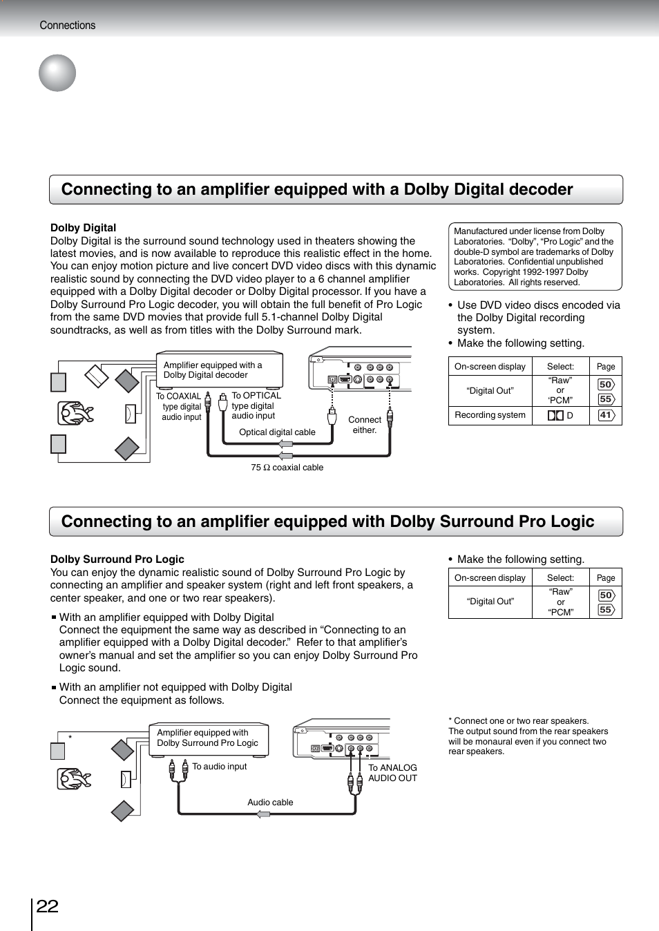 Connecting to optional equipment (continued) | Toshiba SD-5970SU User Manual | Page 21 / 65