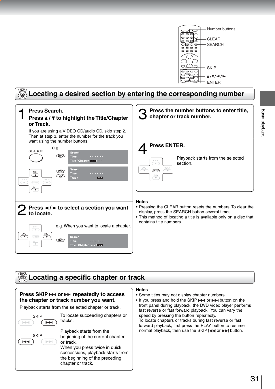 Locating a specific chapter or track | Toshiba SD-5970SU User Manual | Page 30 / 65