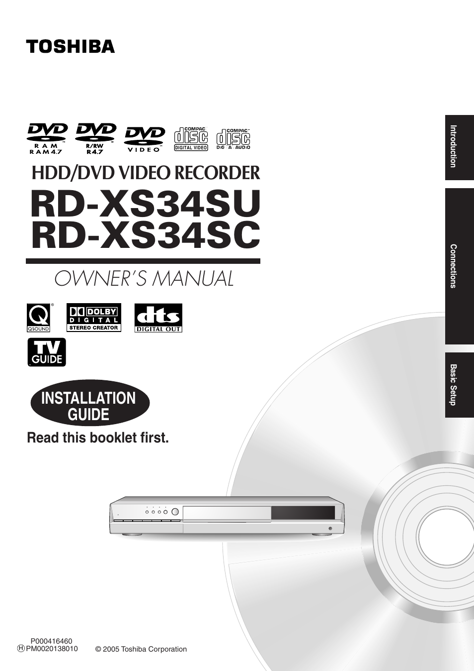 Toshiba RD-XS34SC User Manual | 52 pages