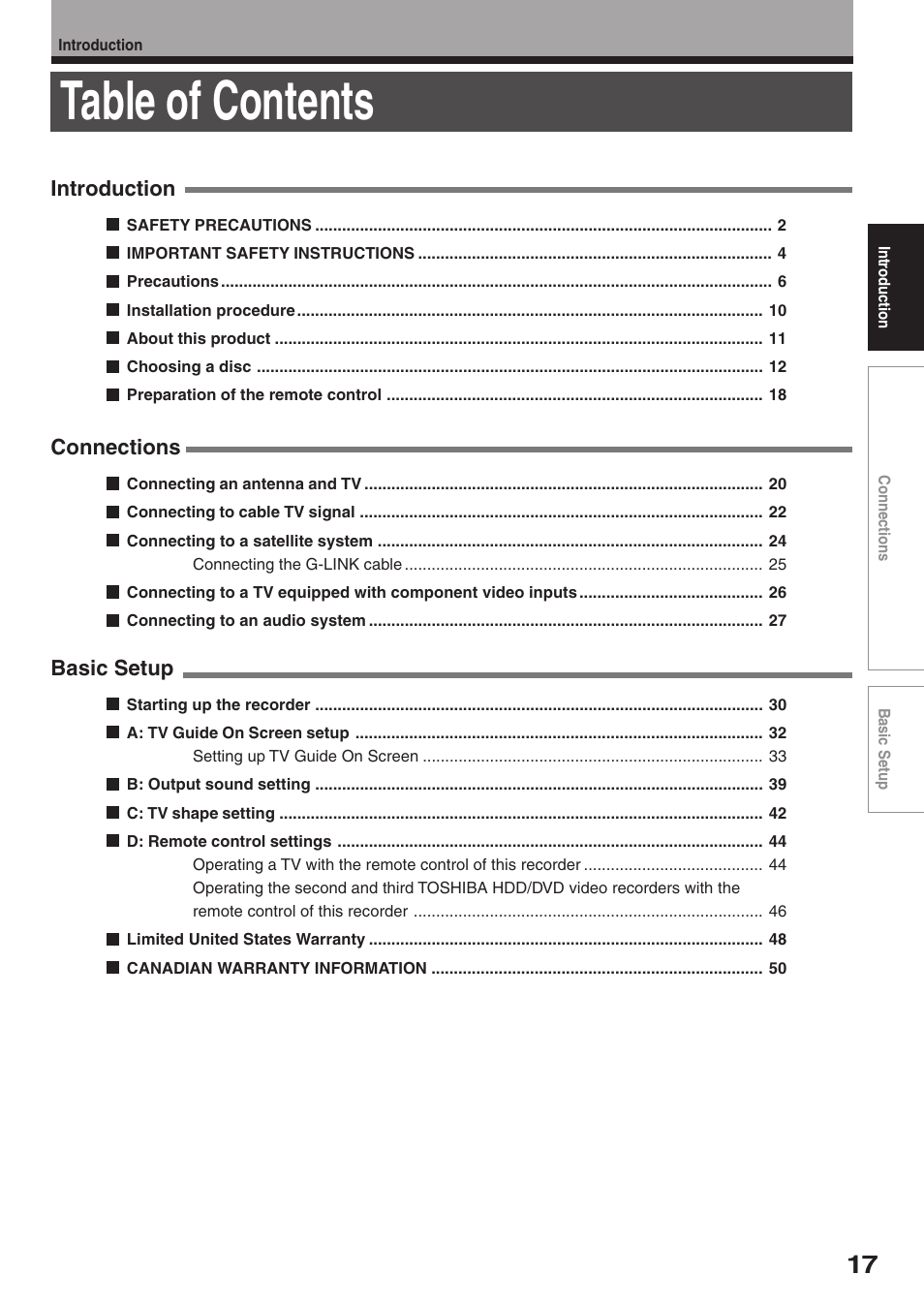 Toshiba RD-XS34SC User Manual | Page 17 / 52