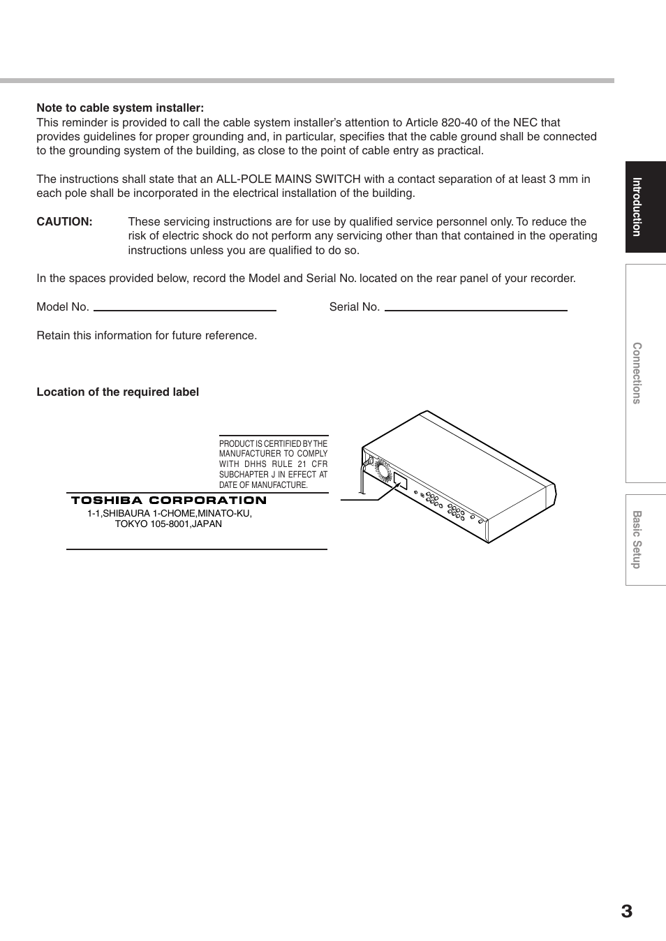 Toshiba RD-XS34SC User Manual | Page 3 / 52