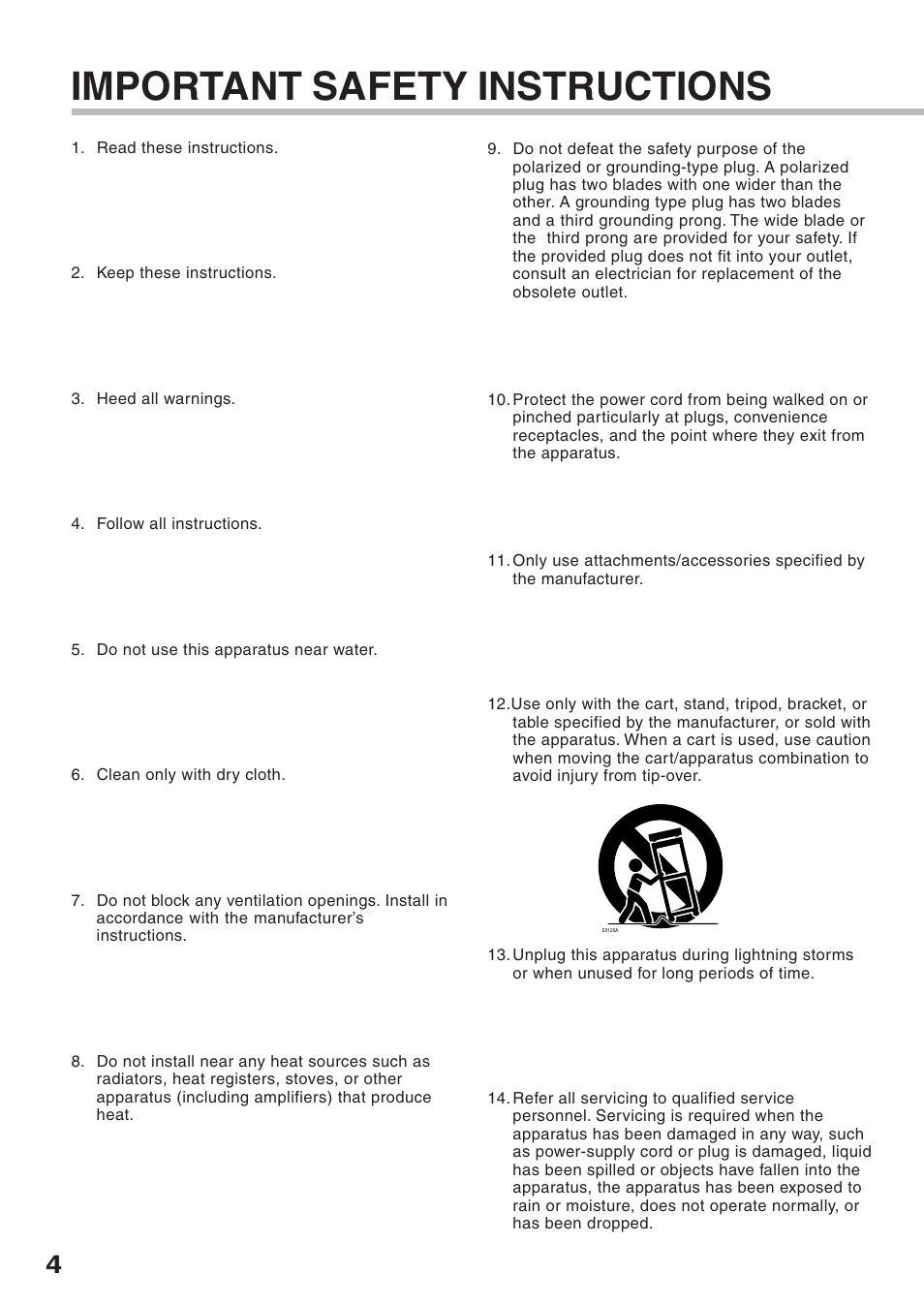 Important safety instructions | Toshiba RD-XS34SC User Manual | Page 4 / 52