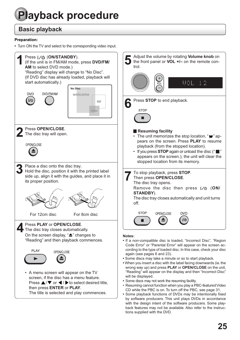 Playback procedure | Toshiba SD-63HK User Manual | Page 25 / 40