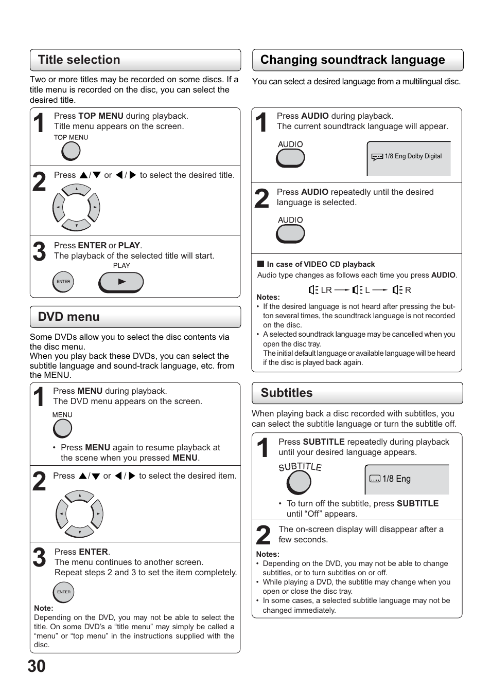 Toshiba SD-63HK User Manual | Page 30 / 40