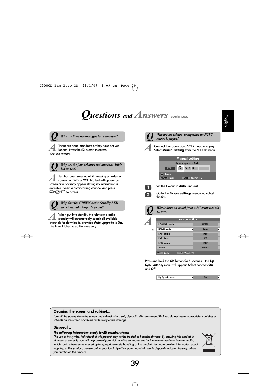 Uestions, Nswers | Toshiba X3030 User Manual | Page 38 / 41