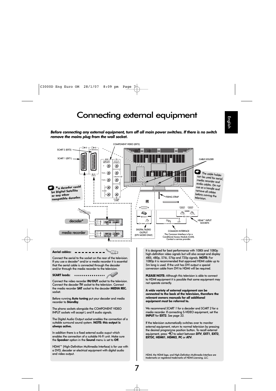 Connecting external equipment | Toshiba X3030 User Manual | Page 6 / 41