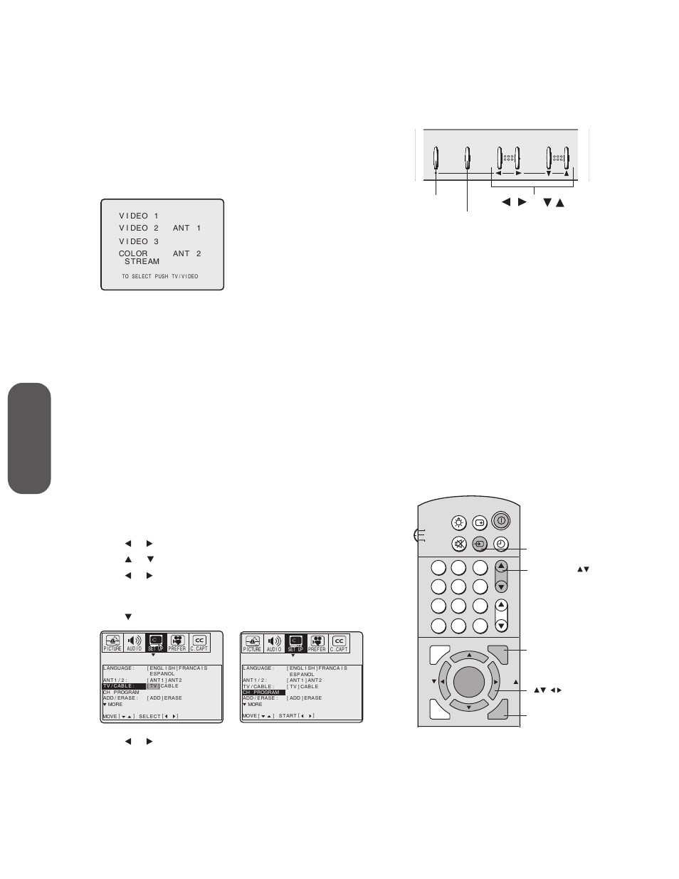 Using the tv/video button on the tv, Setting up y our t v, Programming channels automatically | When you press channel, Press, Menu, Tv/video | Toshiba 32AX60 User Manual | Page 18 / 44