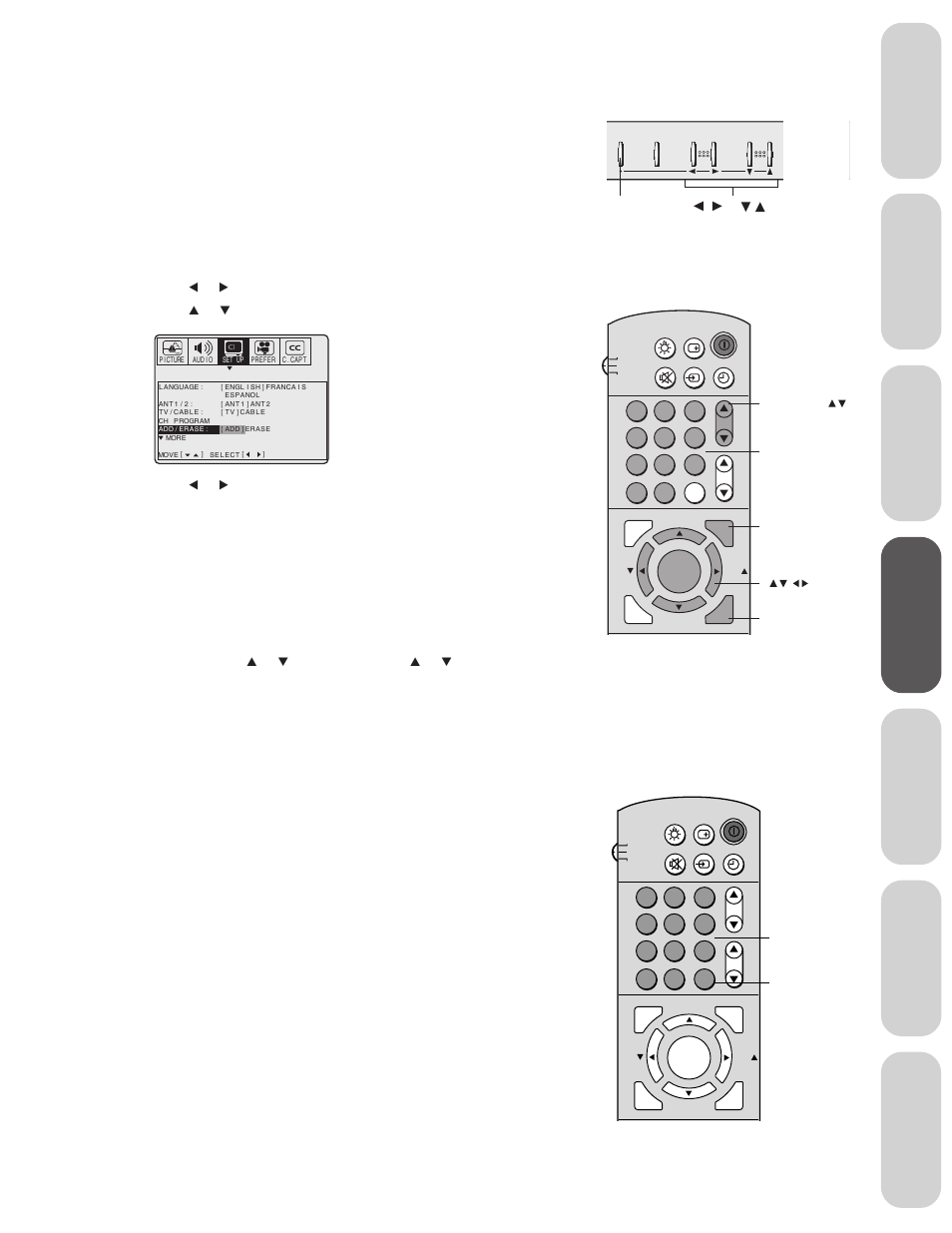 Changing channels, Using tv's features, Adjusting channel settings | Using the tv’s features, Adjusting the channel settings, Ref er ence, Switching between two channels, Press, On the tv, or ch | Toshiba 32AX60 User Manual | Page 19 / 44