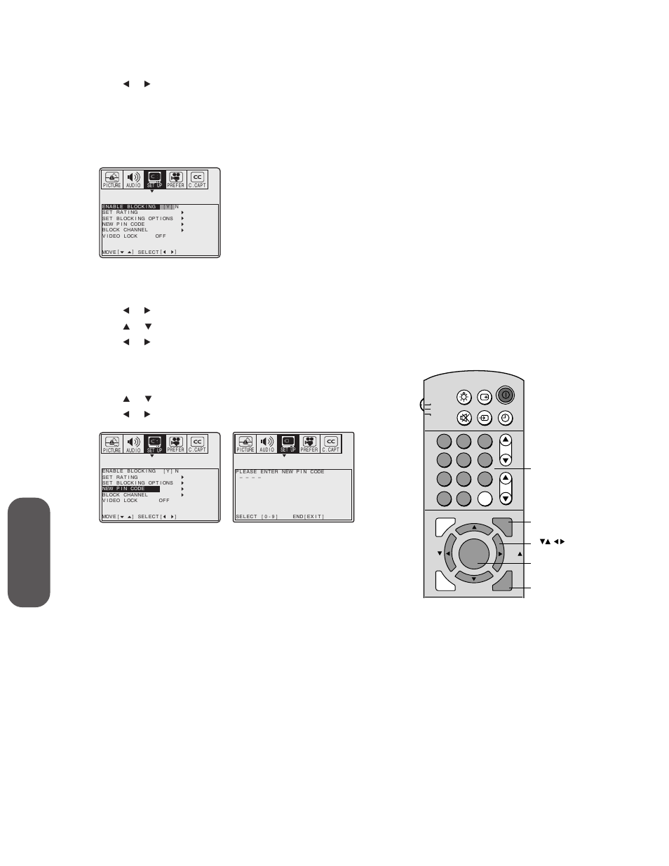 Using the t v’s f eatur es, Press, Menu channel number exit enter | Toshiba 32AX60 User Manual | Page 22 / 44