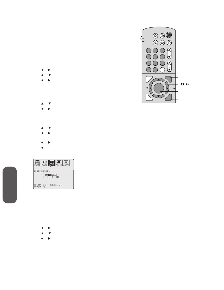 Using the t v’s f eatur es blocking channels | Toshiba 32AX60 User Manual | Page 26 / 44