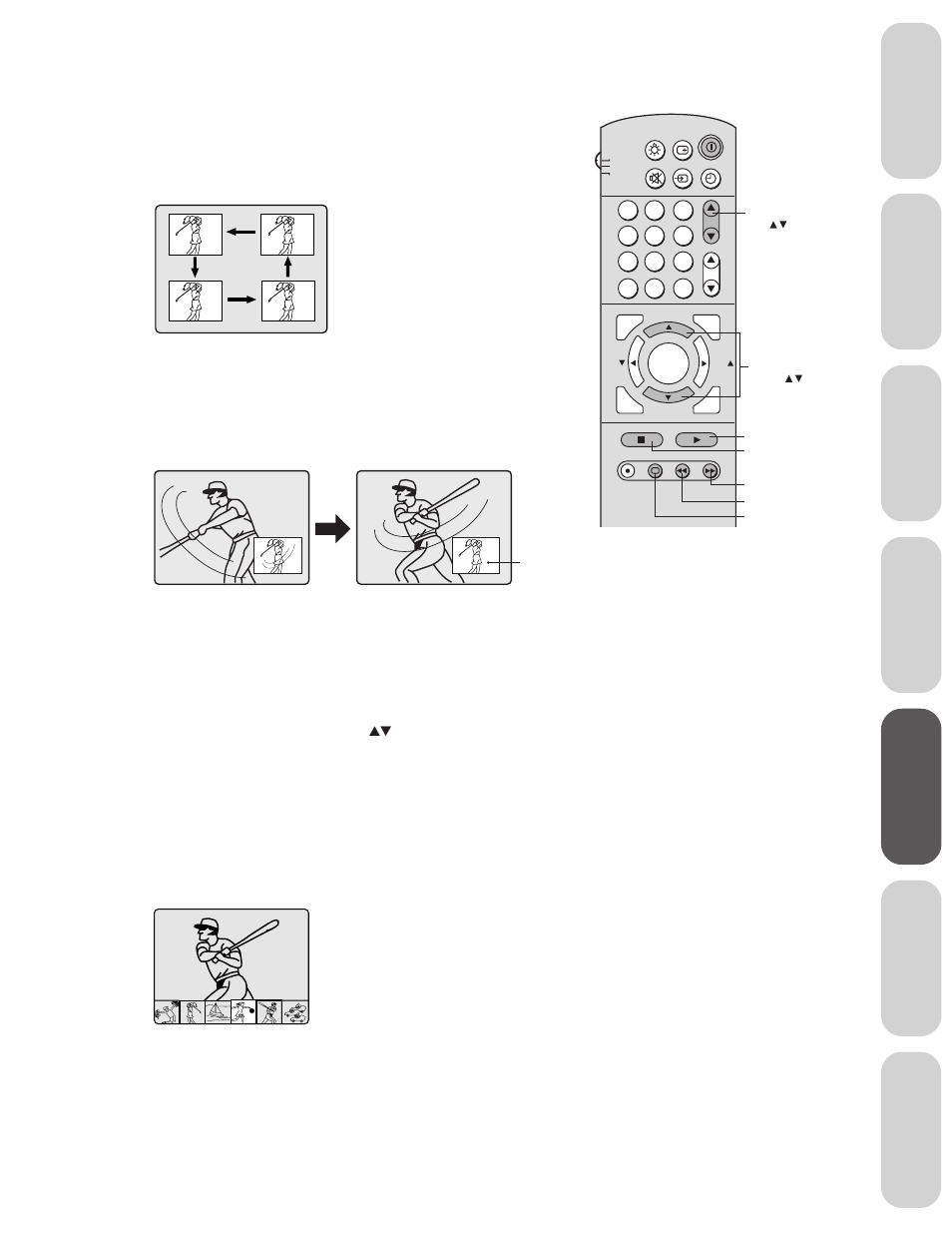 Watching multi window pip, Watching multi-window pip, Ref er ence | Freezing the small picture | Toshiba 32AX60 User Manual | Page 31 / 44