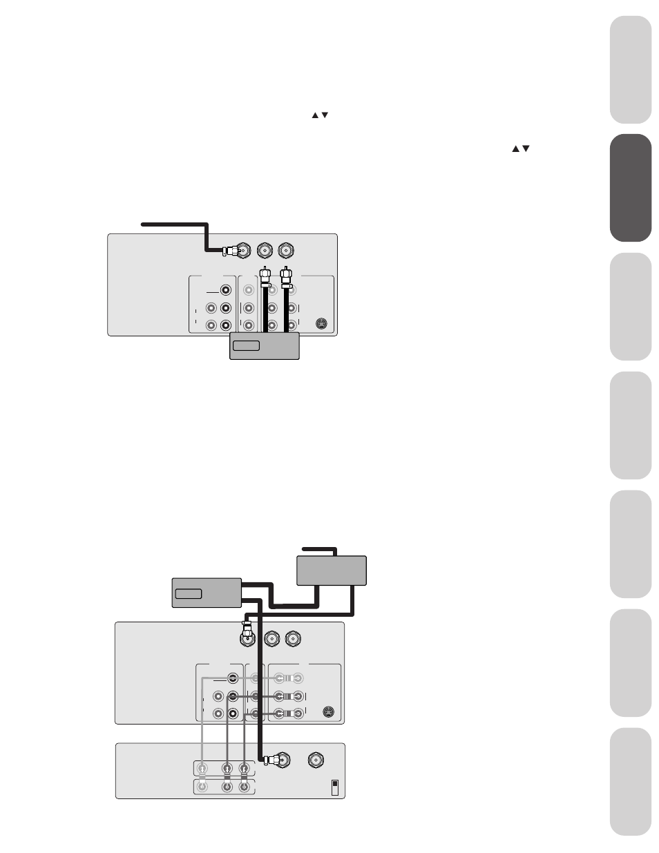 Cable converter box / and vcr, Connecting a cable converter box, Connecting a cable converter box and vcr | Ref er ence | Toshiba 32AX60 User Manual | Page 9 / 44