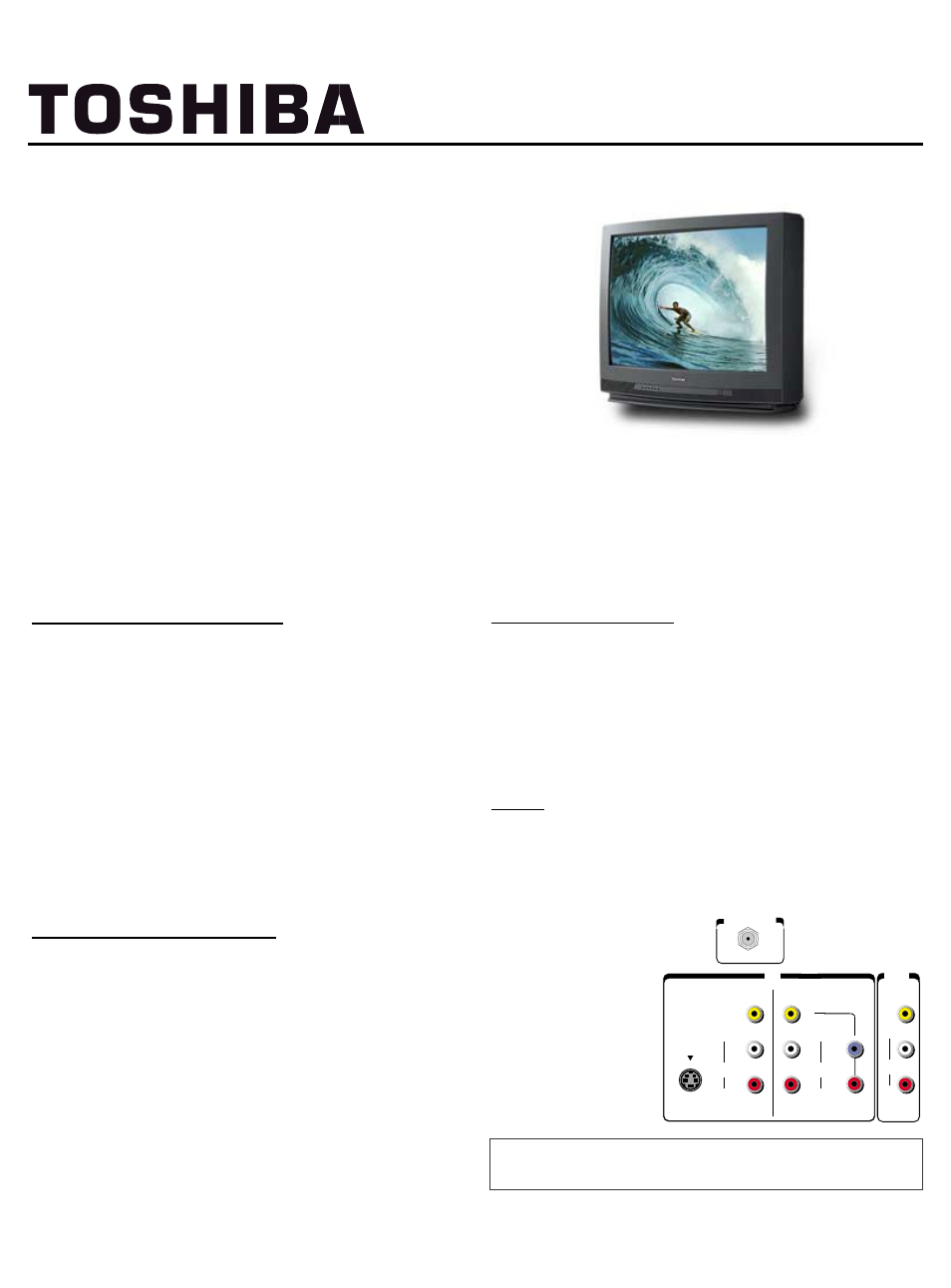 Toshiba SuperTUBE 36A40 User Manual | 1 page