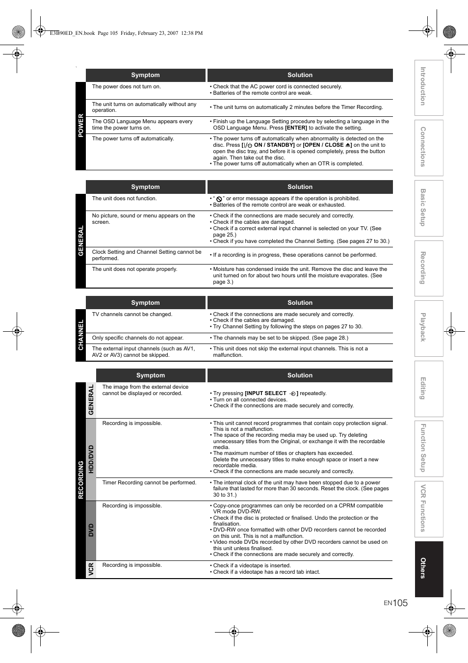 Toshiba RD-XV47KE User Manual | Page 105 / 111