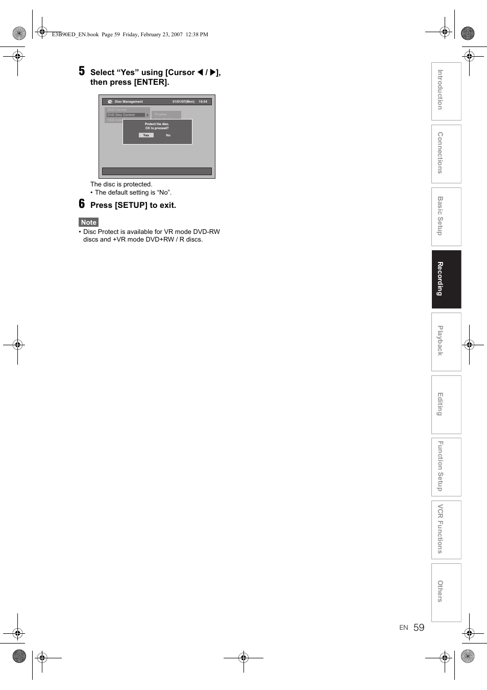 Toshiba RD-XV47KE User Manual | Page 59 / 111