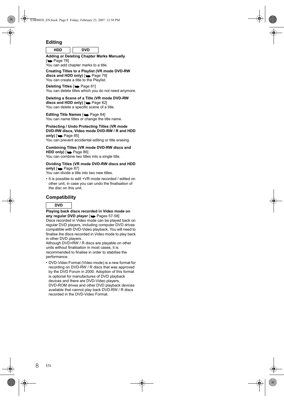Toshiba RD-XV47KE User Manual | Page 8 / 111