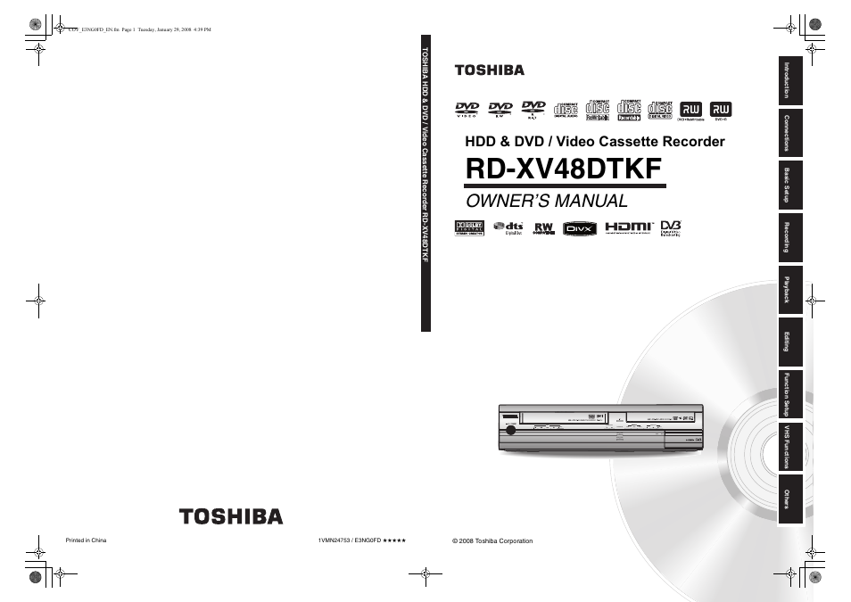 Toshiba RD-XV48DTKF User Manual | 103 pages