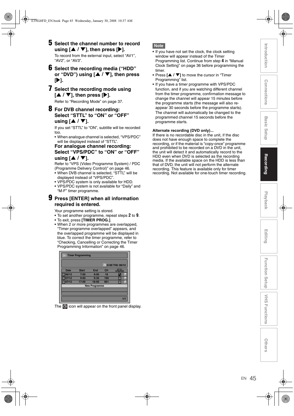 Toshiba RD-XV48DTKF User Manual | Page 45 / 103