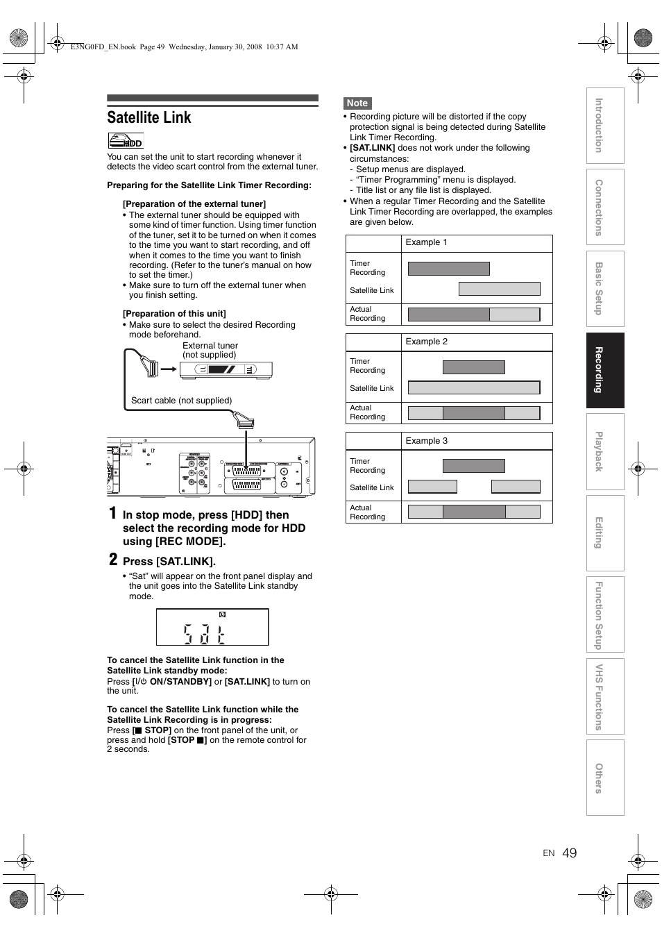 Satellite link | Toshiba RD-XV48DTKF User Manual | Page 49 / 103