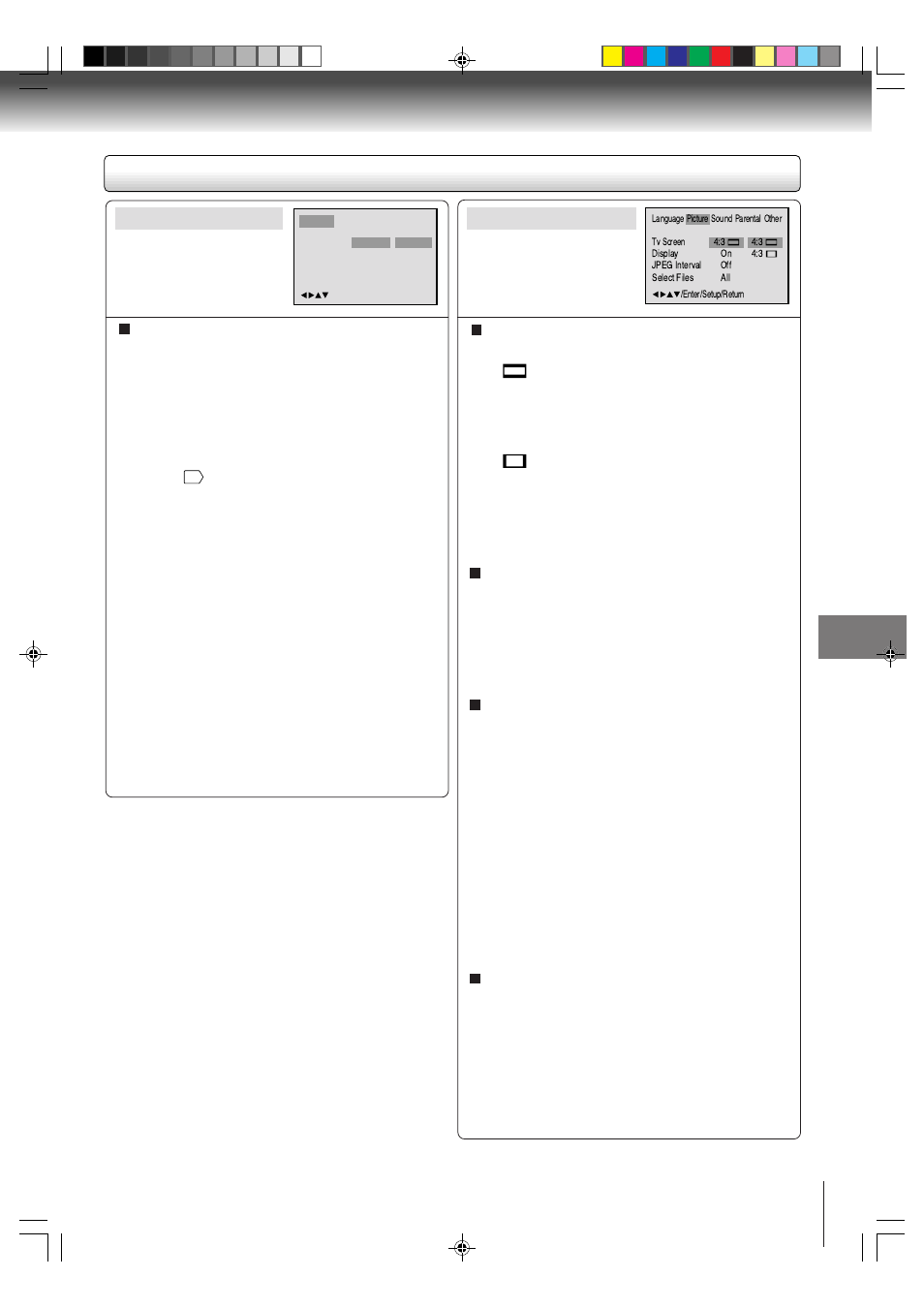 Setting details, Language picture | Toshiba MD24FP1 User Manual | Page 41 / 52