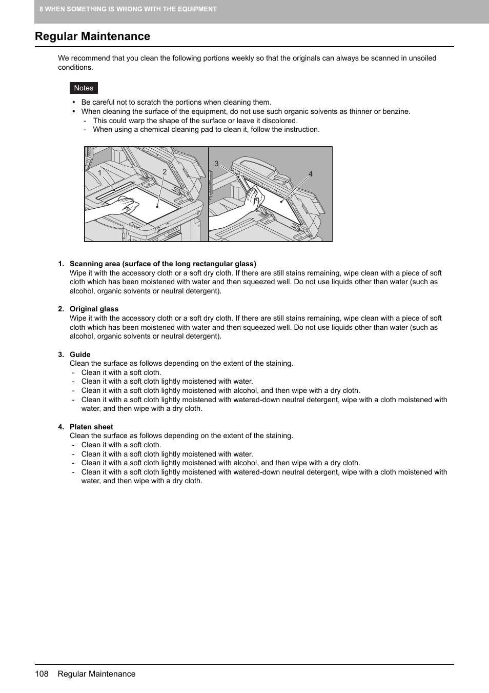 Regular maintenance | Toshiba e-studio 5520C User Manual | Page 110 / 114