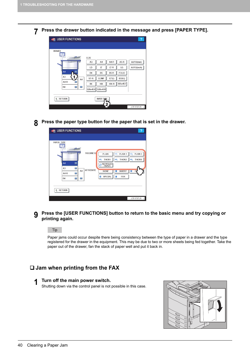 Jam when printing from the fax, P.40 “jam when printing from the fax | Toshiba e-studio 5520C User Manual | Page 42 / 114