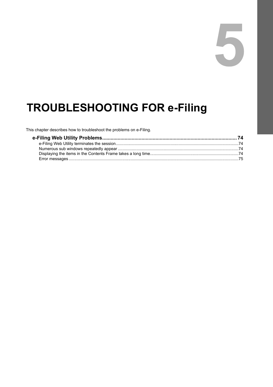 Troubleshooting for e-filing, Chapter 5 | Toshiba e-studio 5520C User Manual | Page 75 / 114