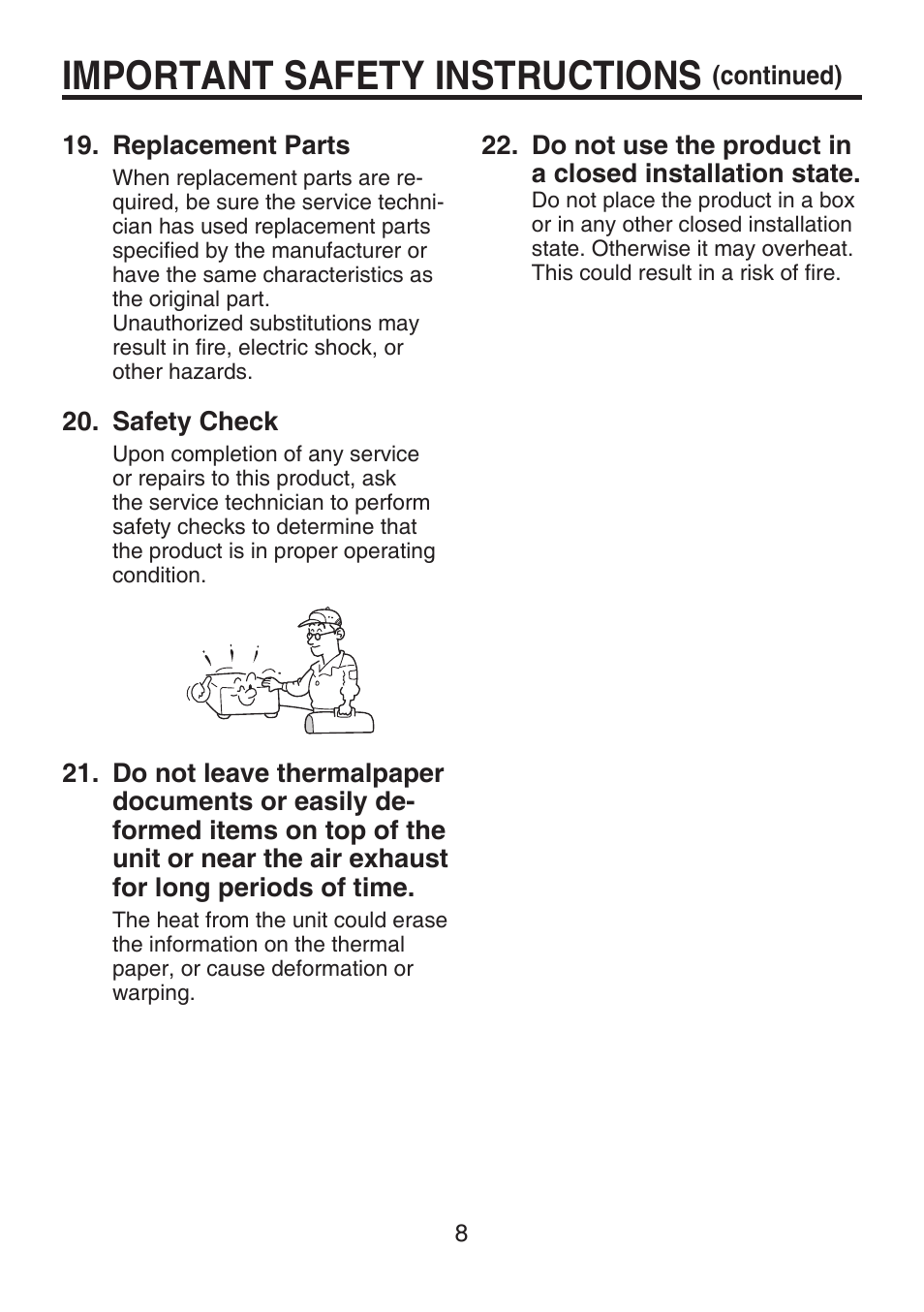 Important safety instructions | Toshiba TDP-FF1A User Manual | Page 8 / 48