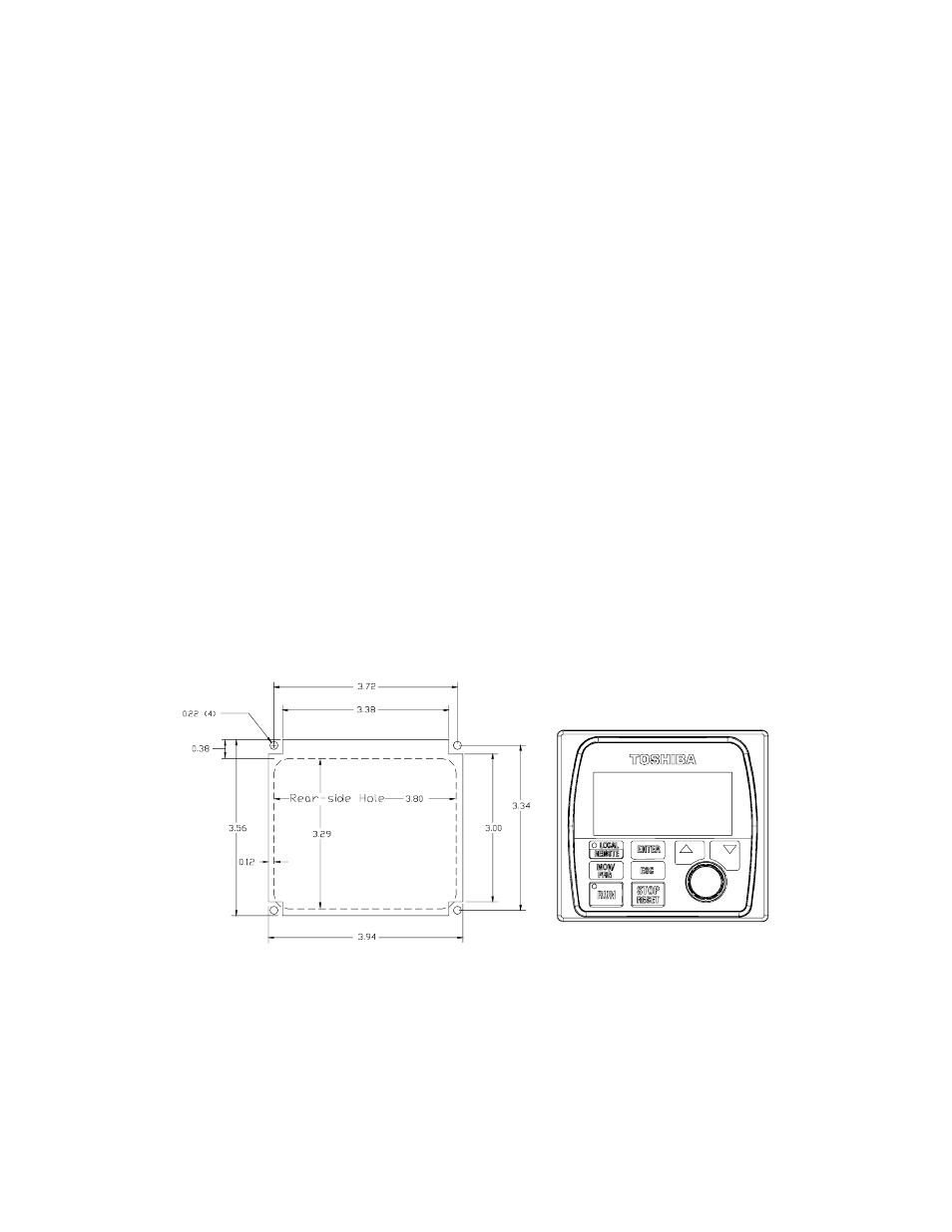 Heading3 - eoi installation precautions, Heading3 - eoi remote mounting w/o the asd-mtg-kit, Heading4 - eoi dimensions (mounting) | Eoi installation precautions, Eoi remote mounting w/o the asd-mtg-kit, Eoi dimensions (mounting) | Toshiba W7 User Manual | Page 34 / 167