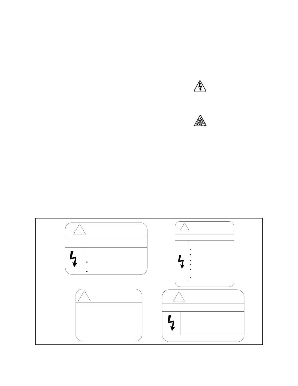 Heading2 - special symbols, Heading3 - electrical hazard symbol, Heading3 - explosion hazard symbol | Heading2 - equipment warning labels, Special symbols, Electrical hazard symbol explosion hazard symbol, Equipment warning labels, Caution, Danger, Electrical hazard symbol | Toshiba W7 User Manual | Page 8 / 167