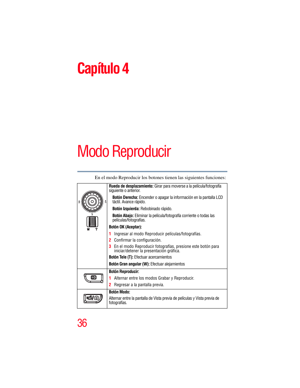 Capítulo 4: modo reproducir, Modo reproducir, Capítulo 4 | Toshiba Camileo X100 User Manual | Page 107 / 143