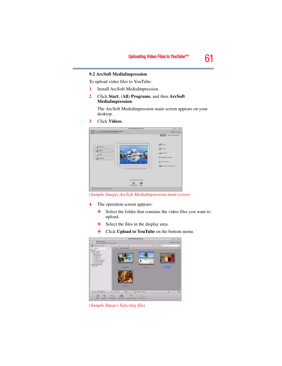 Toshiba Camileo X100 User Manual | Page 61 / 143