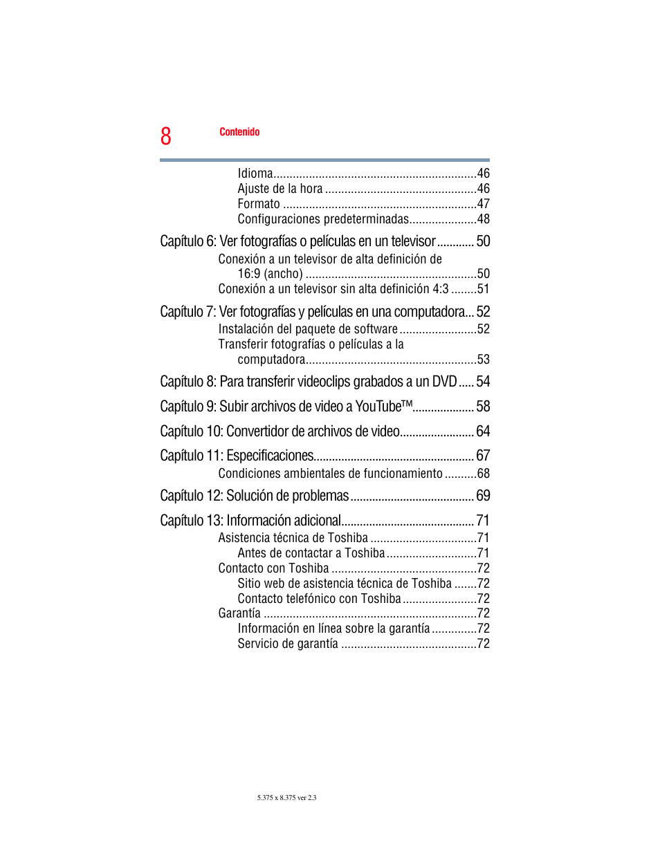 Toshiba Camileo X100 User Manual | Page 79 / 143