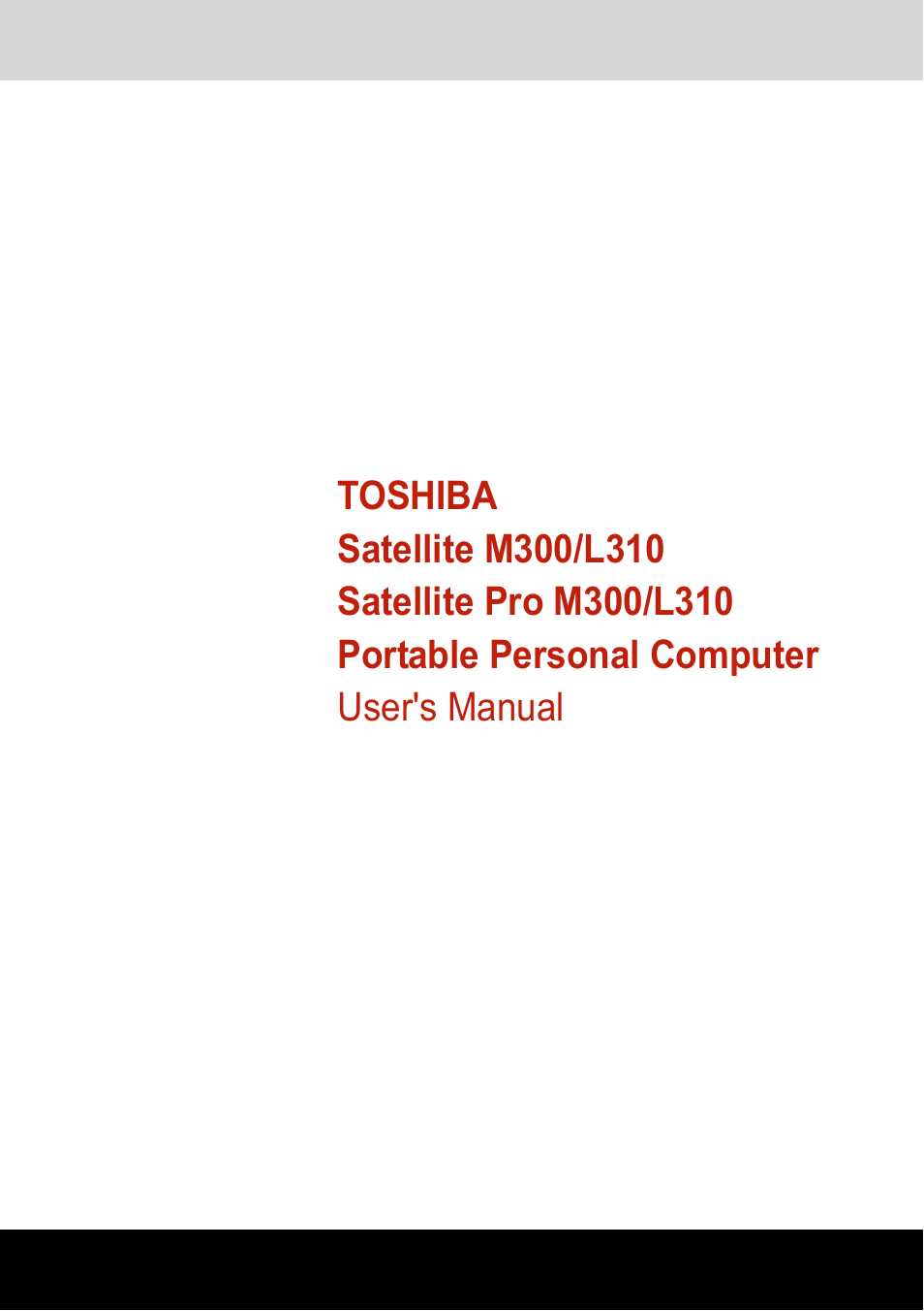 Toshiba SATELLITE L310 User Manual | 224 pages