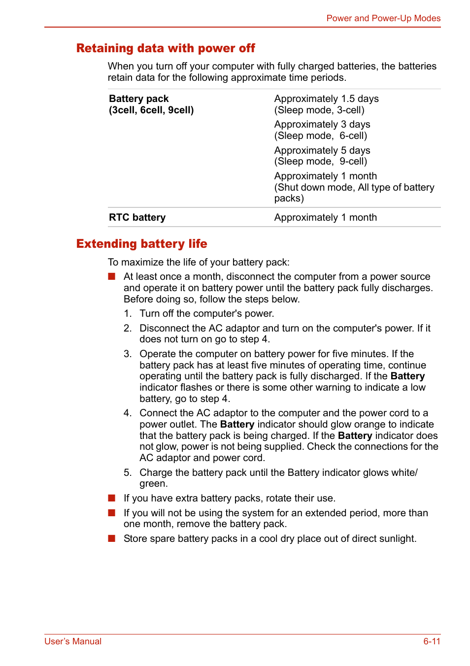 Retaining data with power off, Extending battery life | Toshiba SATELLITE L310 User Manual | Page 145 / 224