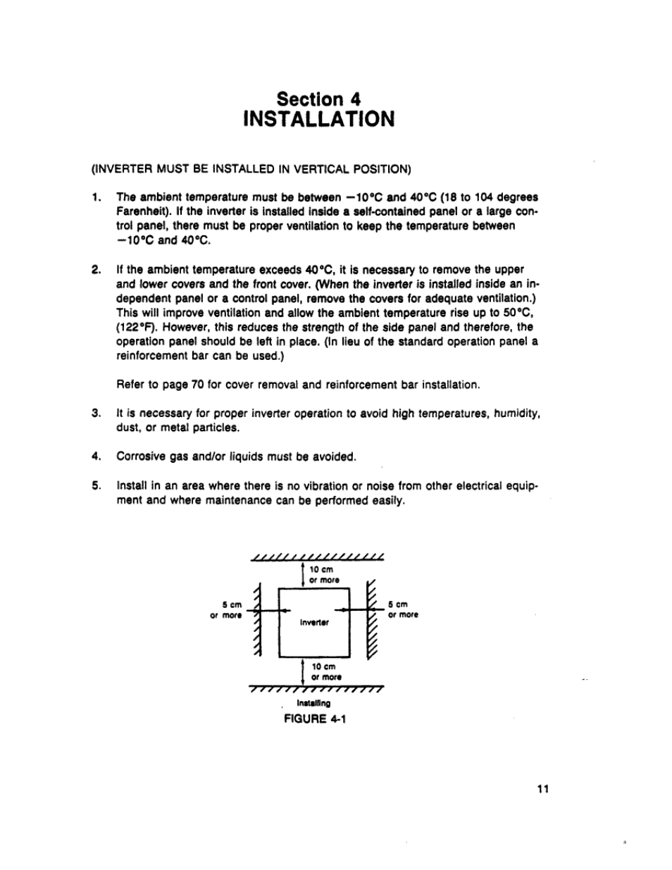 Section 4 installation | Toshiba VT130G1 User Manual | Page 13 / 99