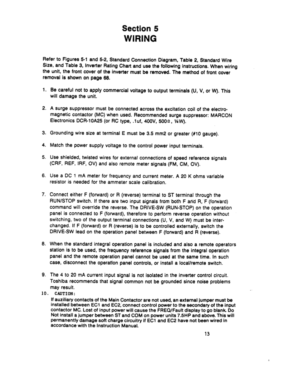 Section 5 wiring | Toshiba VT130G1 User Manual | Page 15 / 99