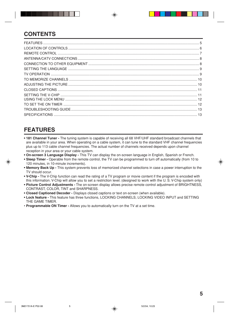 Toshiba 20AS24 User Manual | Page 5 / 28