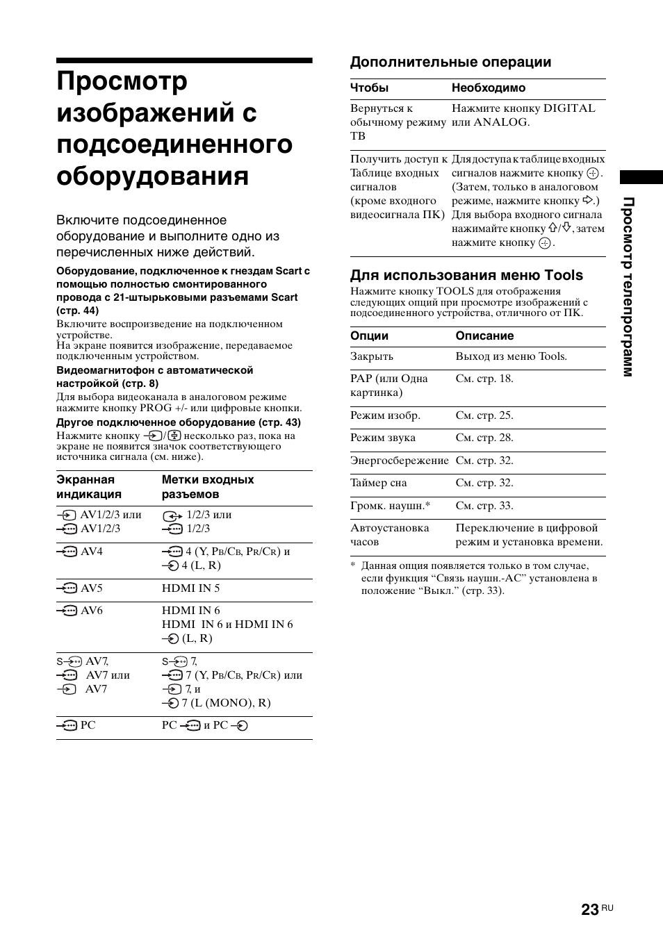Просмотр телепрог рамм | Sony KDL-52X2000 User Manual | Page 73 / 160