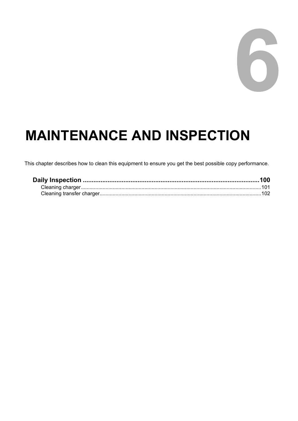 Maintenance and inspection, Chapter 6 | Toshiba e-STUDIO166 User Manual | Page 101 / 116